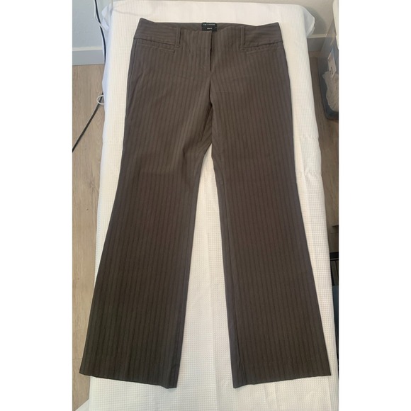 (H-240)The Limited Drew Fit Brown Pinstripe Dress Pants Womens Size 12 - Picture 2 of 8